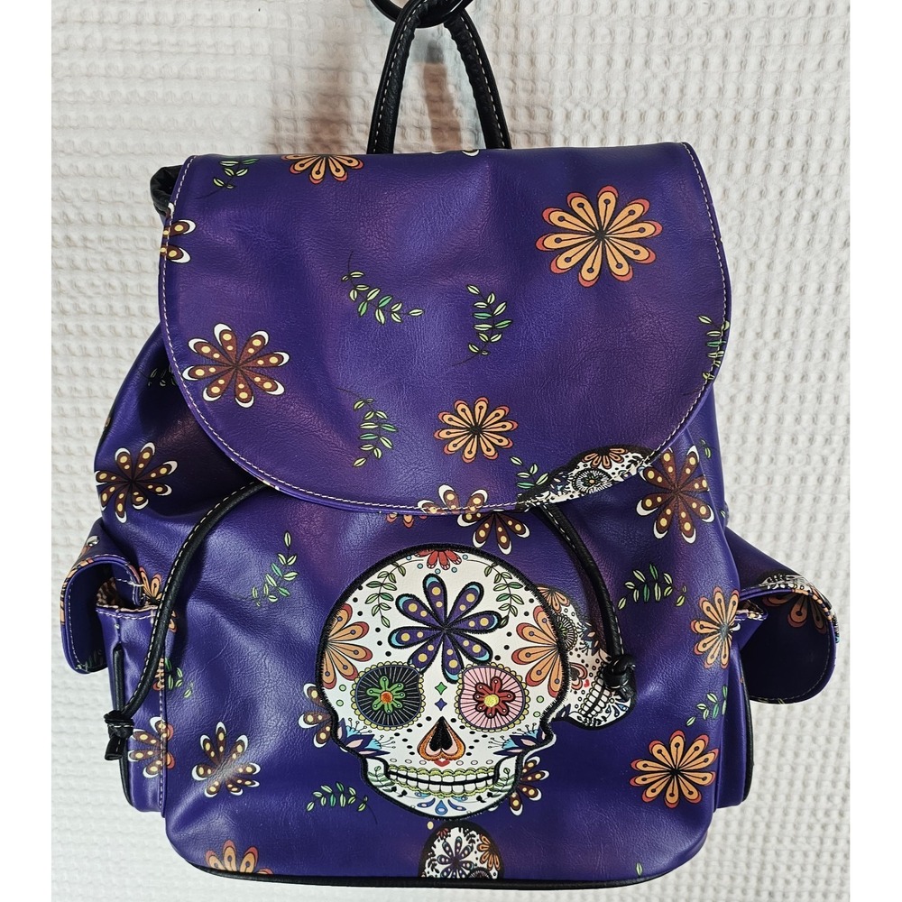 Concealed Carry Backpack SUGAR SKULL DAY OF THE DEAD Bag Purple NWT